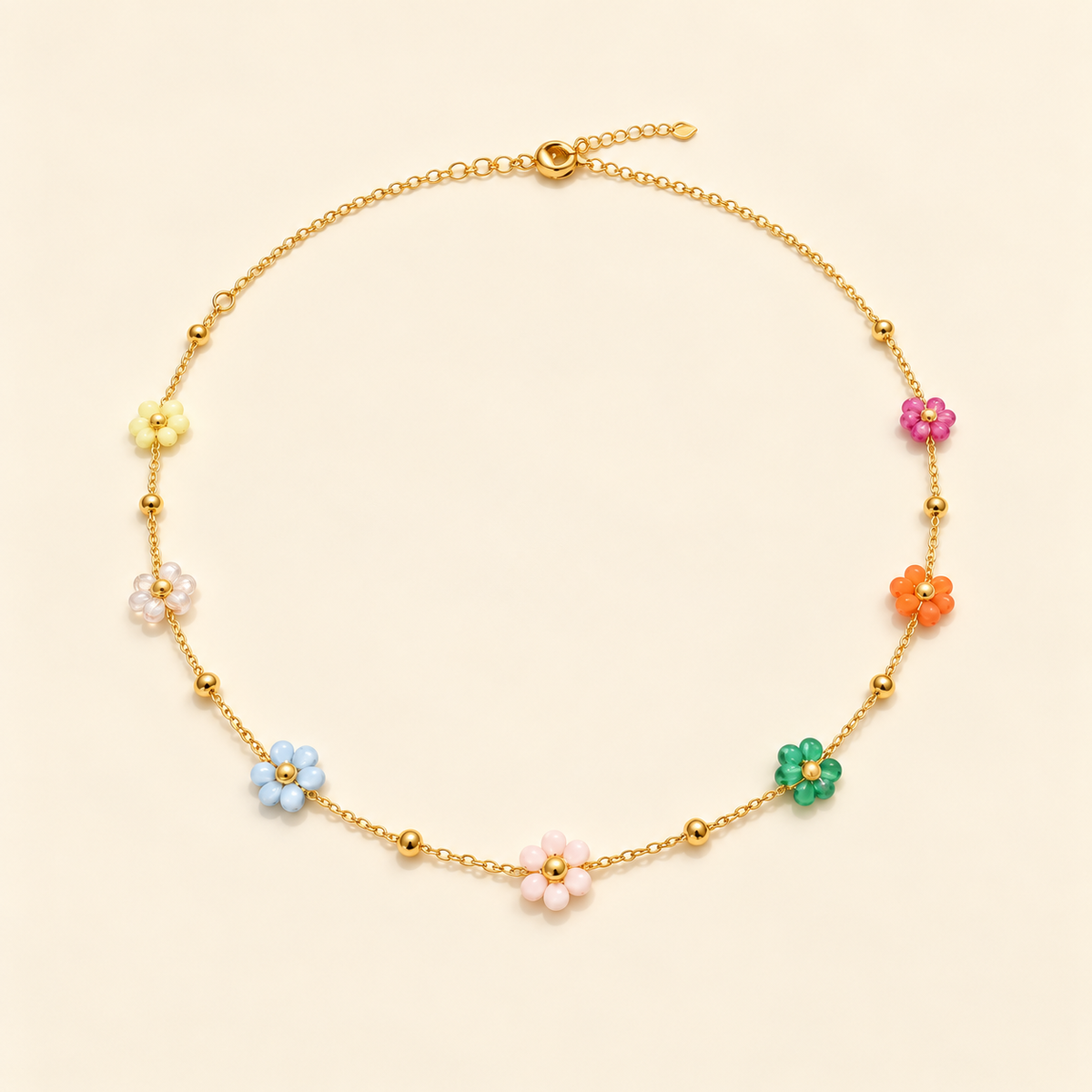 Sweet Flowers Beading Necklace
