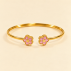 Retro Plant Cuff Pink Bracelet