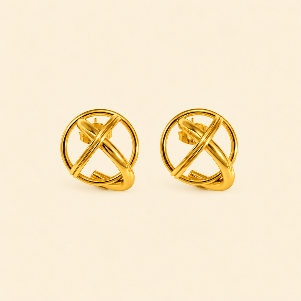 Round Stud Earrings