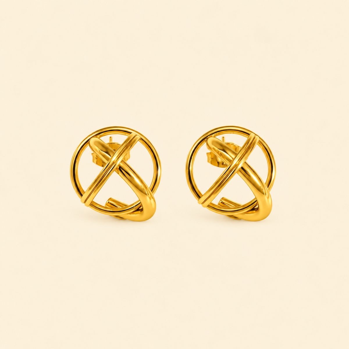 Round Stud Earrings