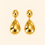 Peach Water Droplets Stud Earrings