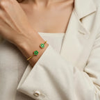 Retro Plant Cuff Green Bracelet