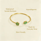 Retro Plant Cuff Green Bracelet