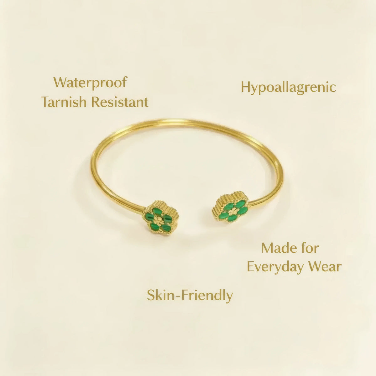 Retro Plant Cuff Green Bracelet
