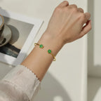 Retro Plant Cuff Green Bracelet