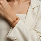 Retro Plant Cuff Red Bracelet