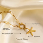 Retro Starfish Pendant Necklace