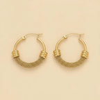 Retro Twist Gold Hoops