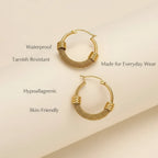 Retro Twist Gold Hoops
