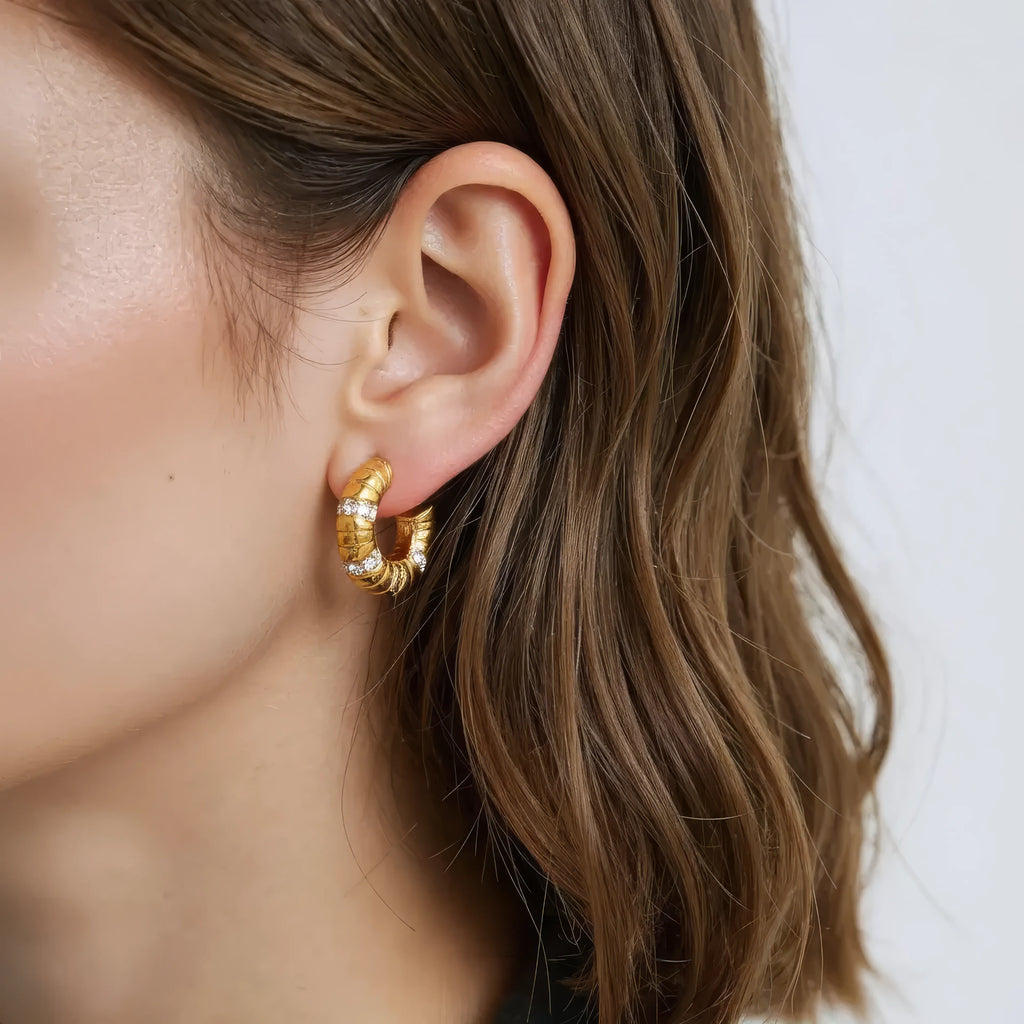 Rhinestone Hoop Earrings