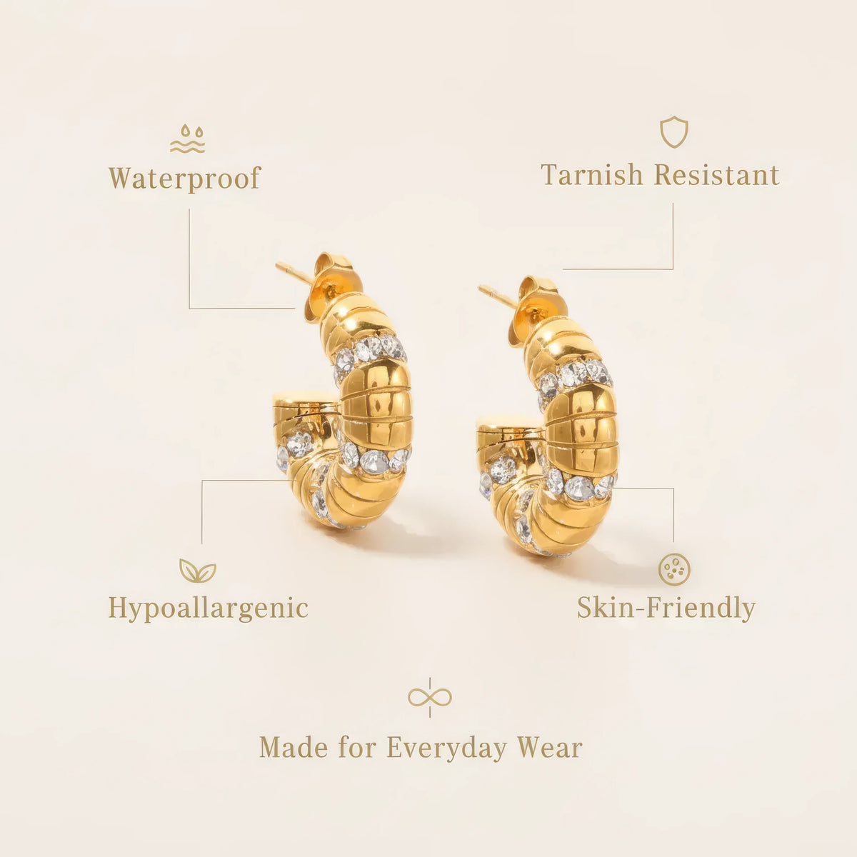 Rhinestone Hoop Earrings