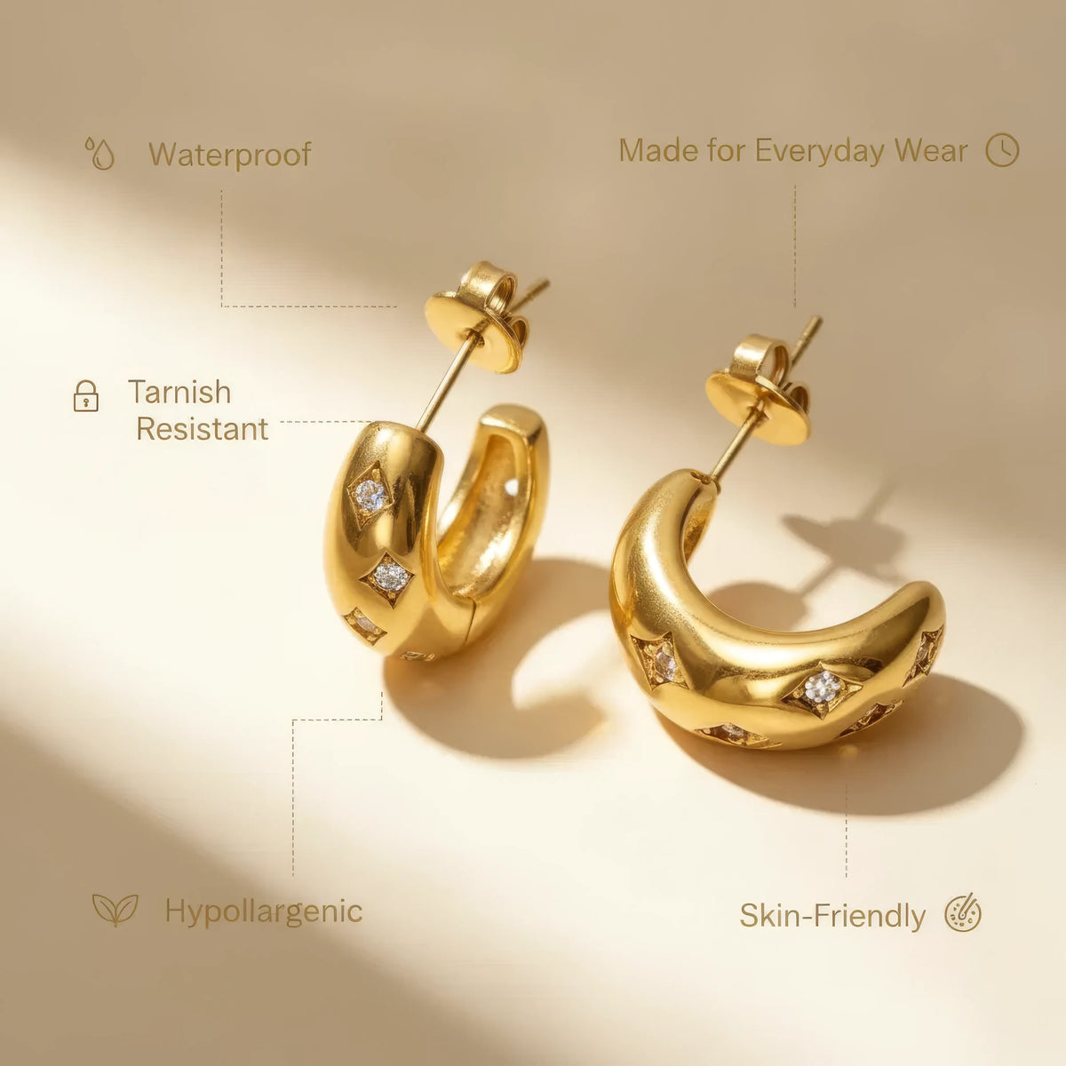 Skully Zircon Earrings