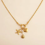 Starfish Shell Pearl Pendant Necklace