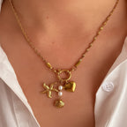 Starfish Shell Pearl Pendant Necklace