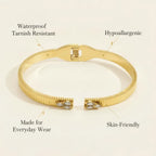 Stripe Gold Bangle