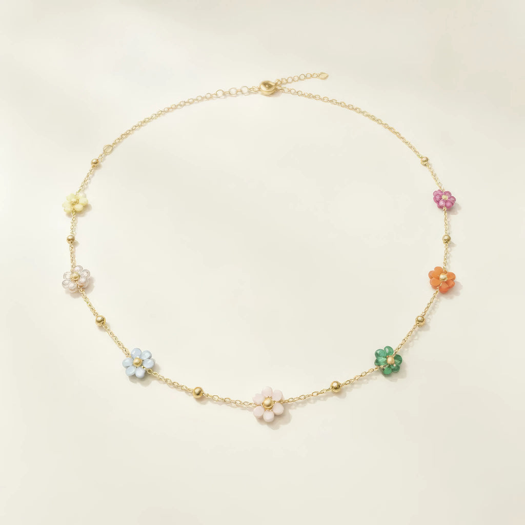 Sweet Flowers Beading Necklace