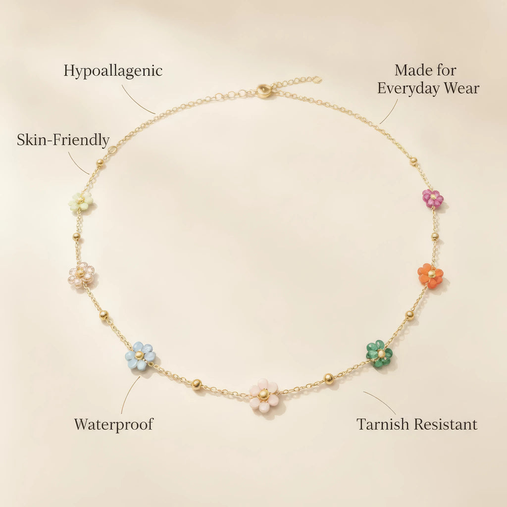Sweet Flowers Beading Necklace