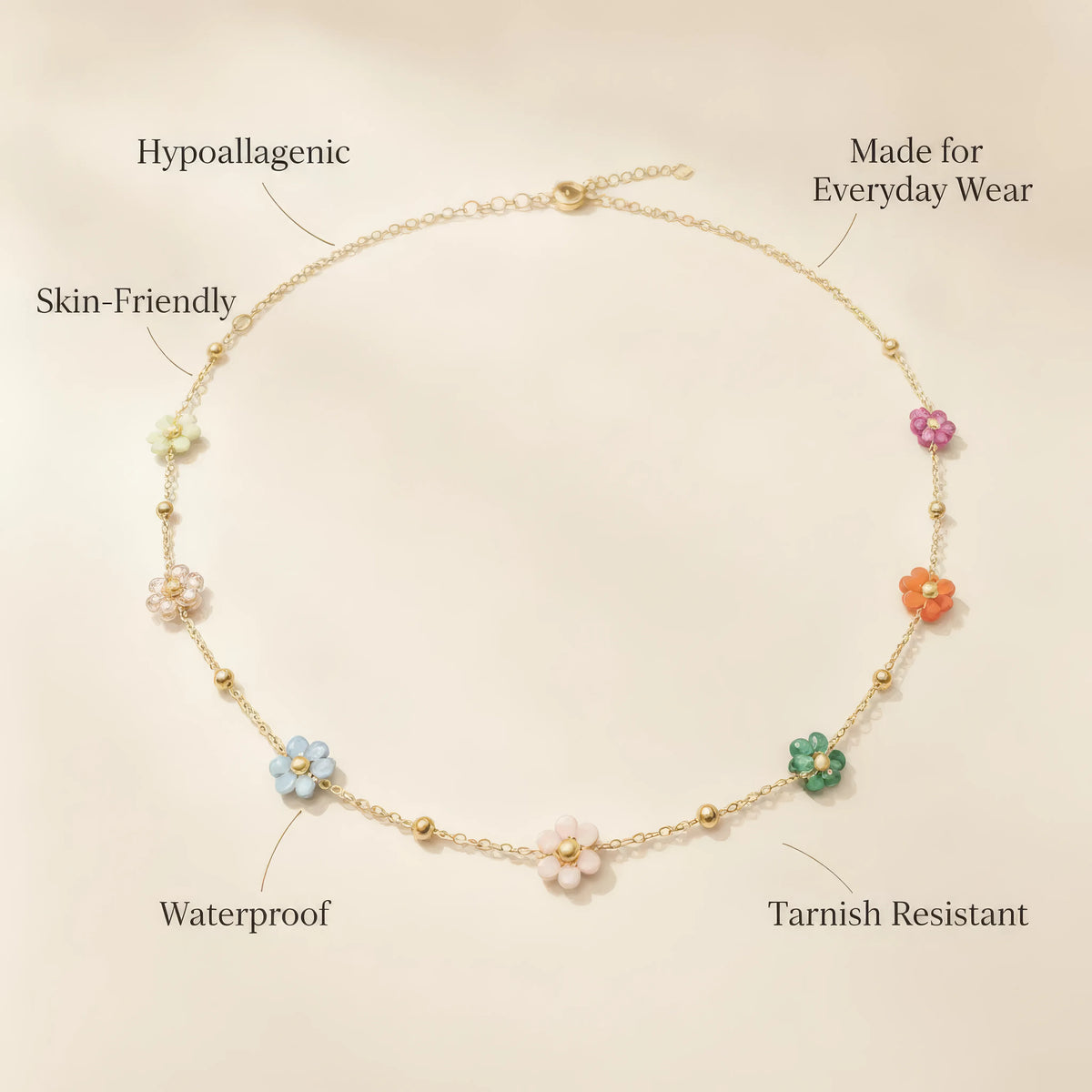 Sweet Flowers Beading Necklace