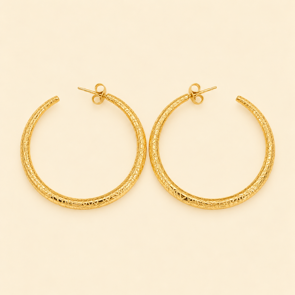 Peach C Textured  Earrings