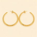 Peach C Textured  Earrings