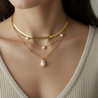 Golden Cascade Pearl Necklace