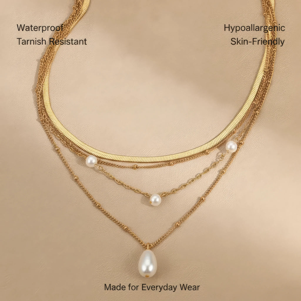 Golden Cascade Pearl Necklace