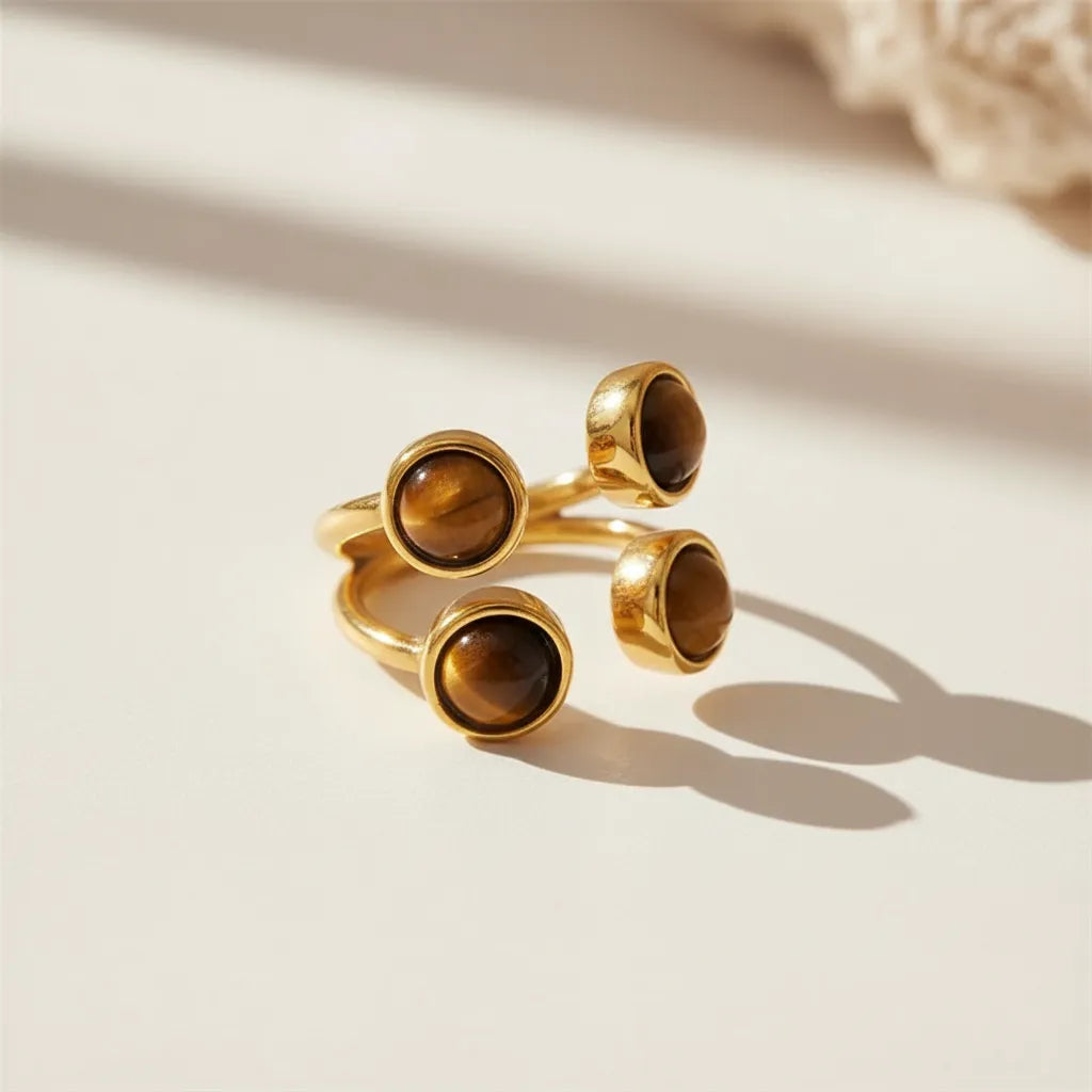 Tiger Eye U-Shape Ring
