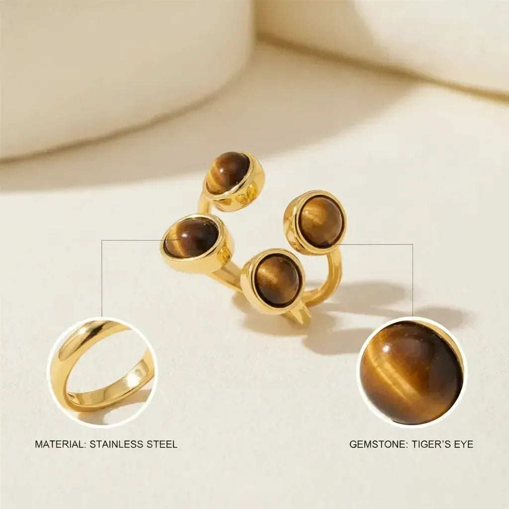 Tiger Eye U-Shape Ring