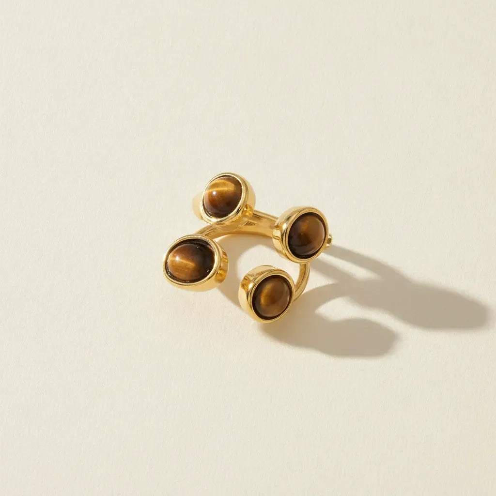 Tiger Eye U-Shape Ring