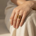 Tiger Eye U-Shape Ring