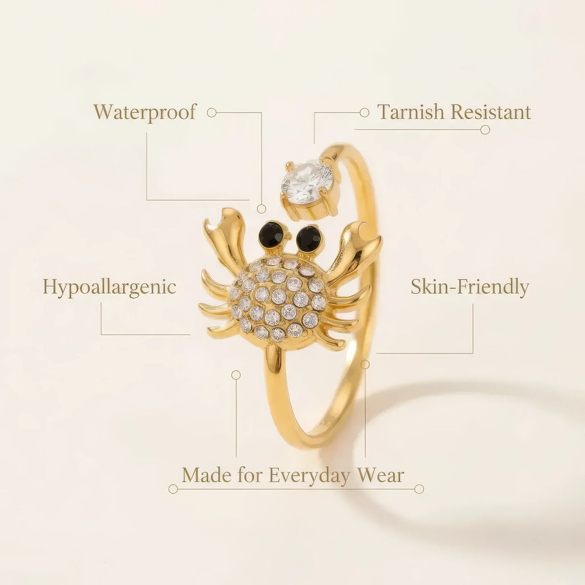 Golden Crab Ring