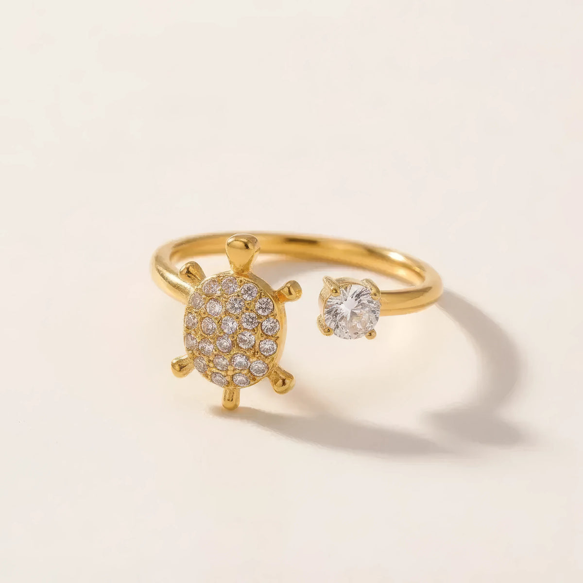 Turtle Charm Ring