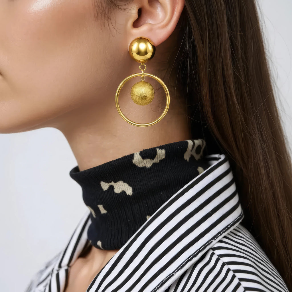 AW Peachy stud meets the hoop Earrings