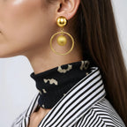 AW Peachy stud meets the hoop Earrings