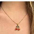 Cherry Rhinestone Necklace Large