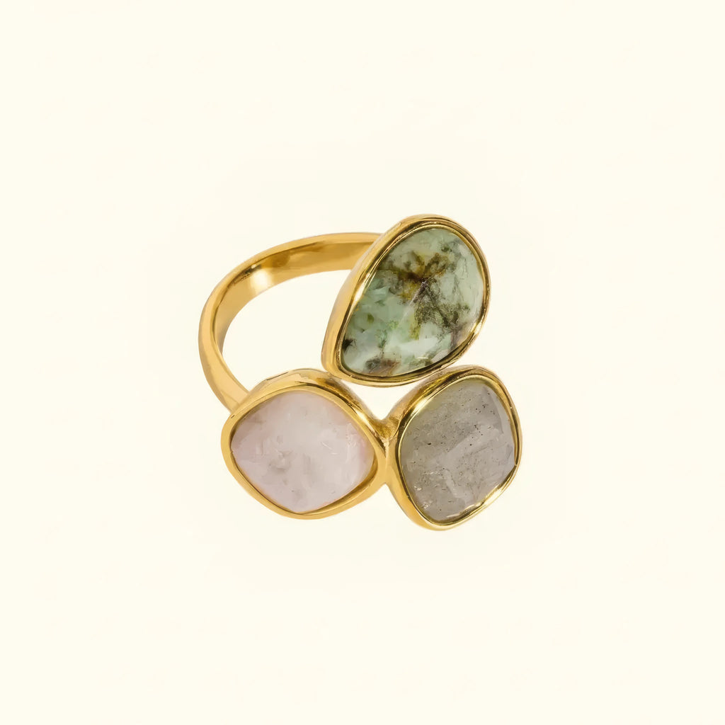 Vintage Geometric Stone Ring
