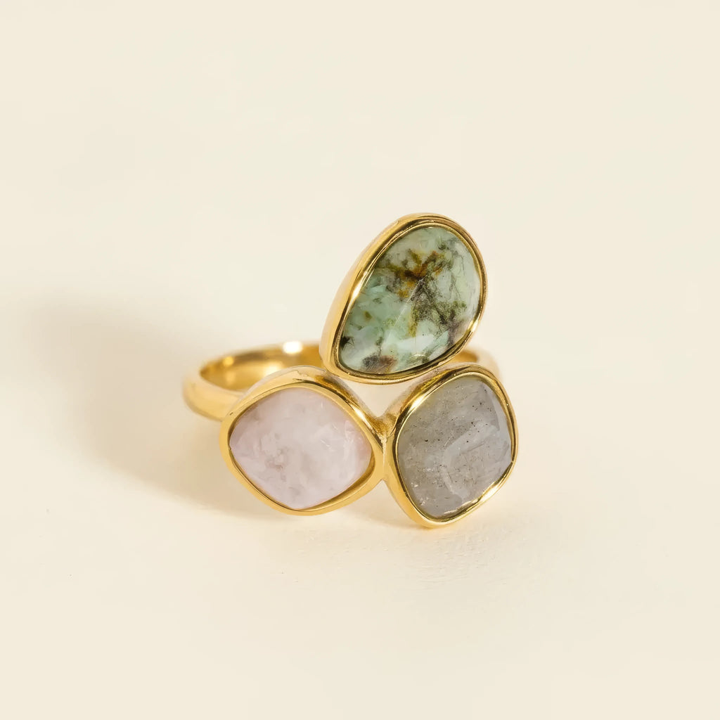 Vintage Geometric Stone Ring