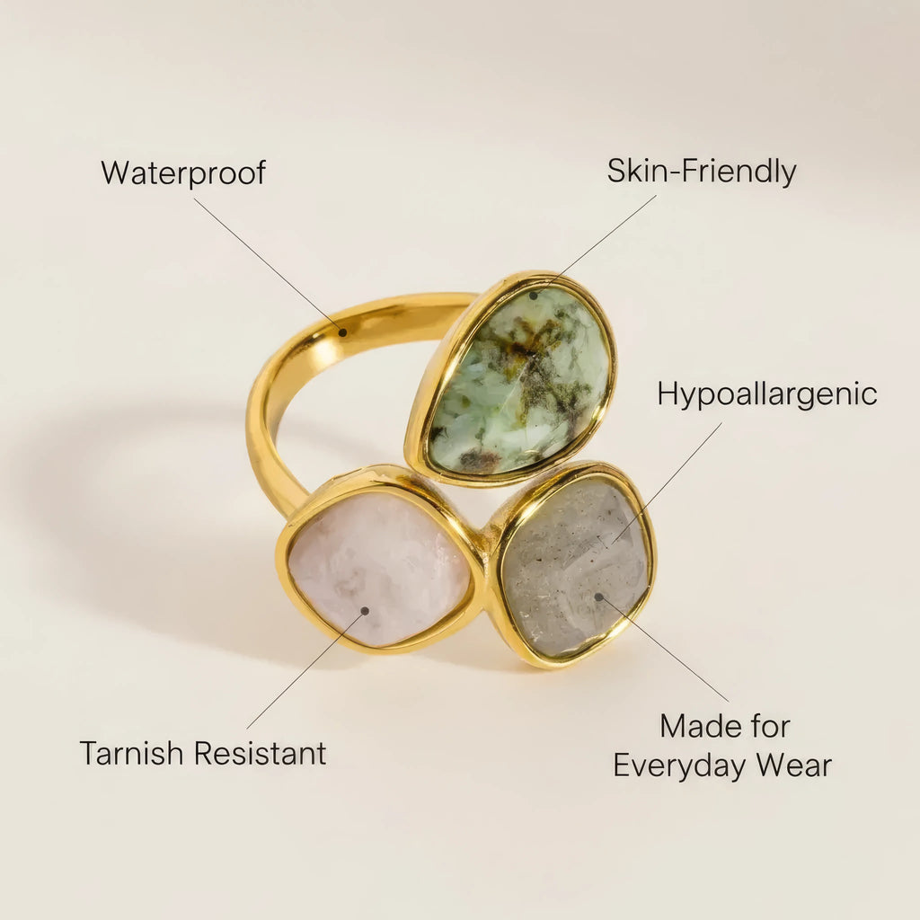 Vintage Geometric Stone Ring