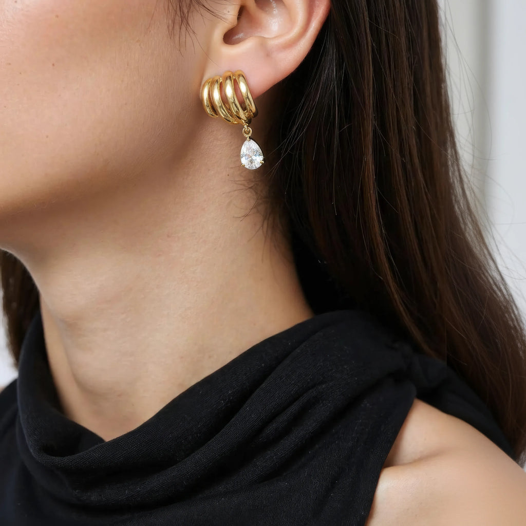 Water Droplets Stud Earrings