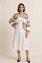 Color Block Open Front Cardigan