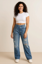 Distressed Jeans with Pockets