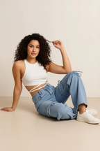 Bowknot Decor Cargo Jeans
