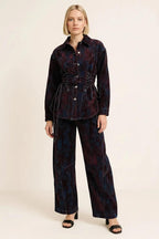 Lace Up Button Up Jacket and Jeans Denim Set