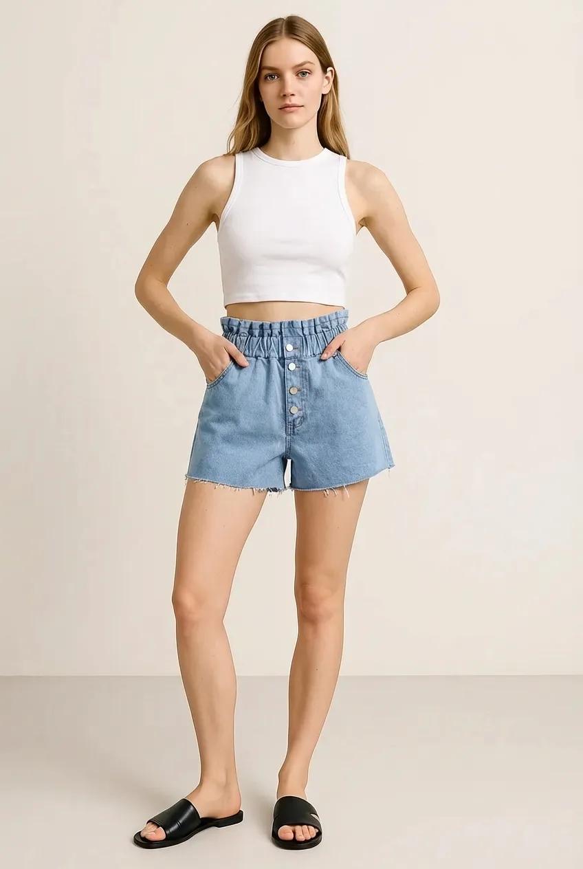 Denim Shorts with Pockets