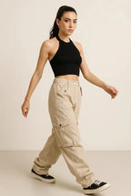 Loose Fit Long Jeans with Pockets