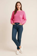 Round Neck Drop Shoulder Sweater