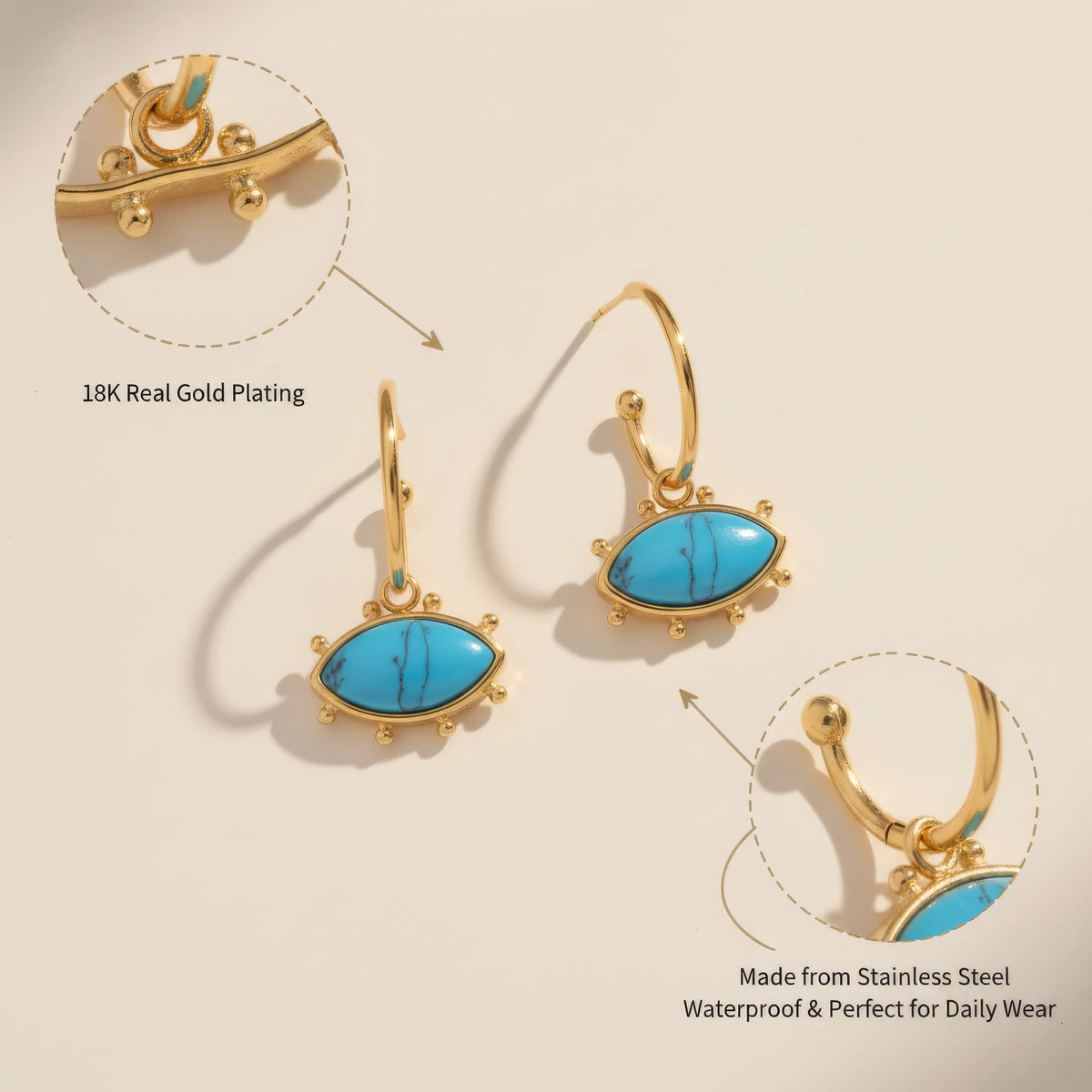 Devil's Eye Drop Earrings