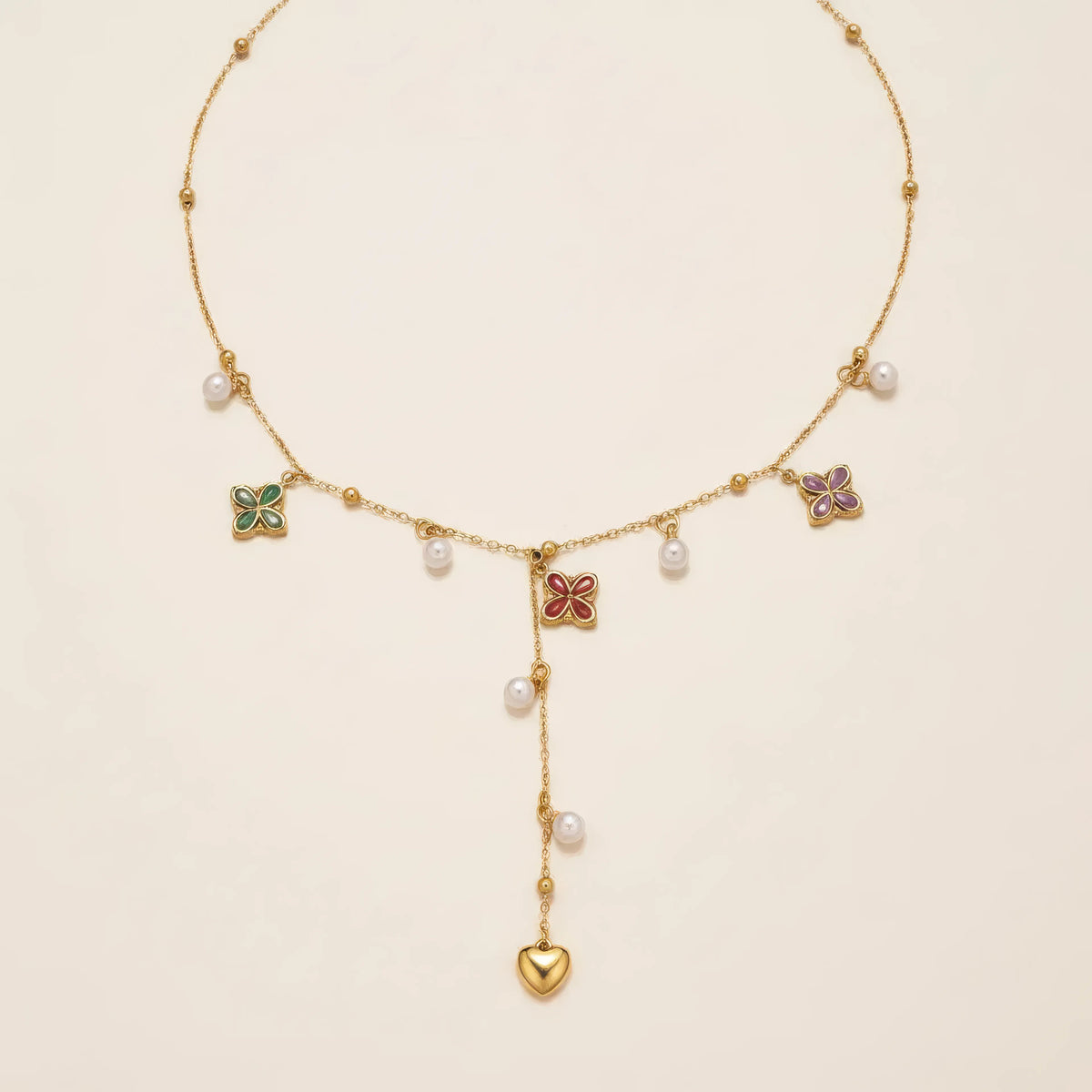 Four Leaf Clover Zircon Necklace