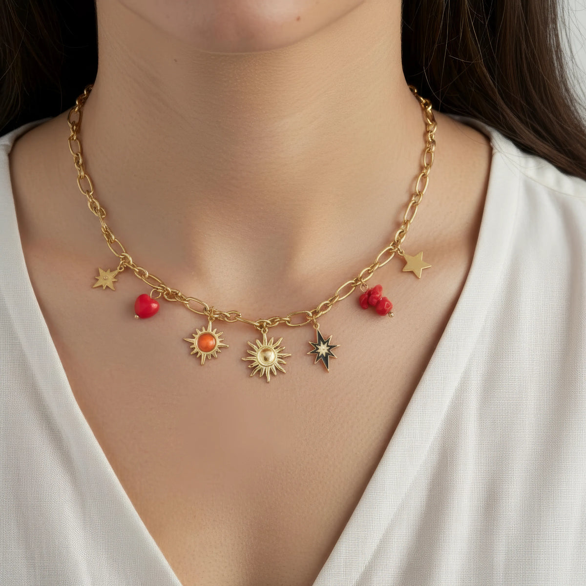 Multi-Charm pendants Necklace