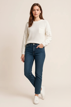 Round Neck Drop Shoulder Sweater